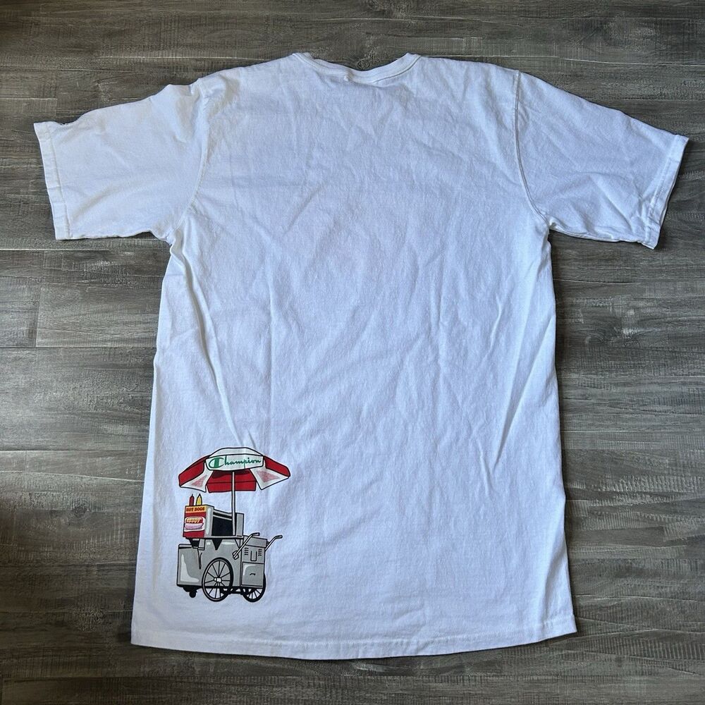 Vintage Y2K Champion Hot Dog T Shirt Size Men’s L Double Sided 2000s Rare - Picture 2 of 8